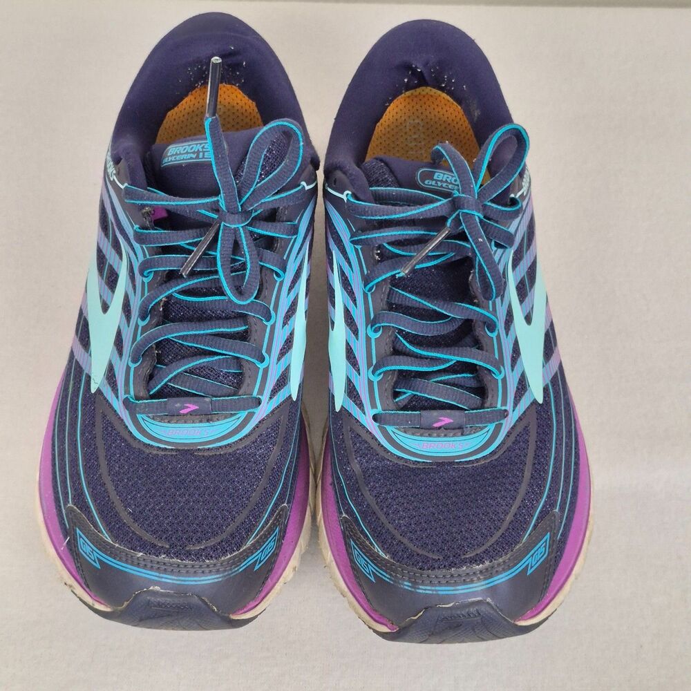 Brooks  Women's Sz 9 Glycerin 15 Evening Blue Purple Cactus W Neutral Running - Picture 2 of 7